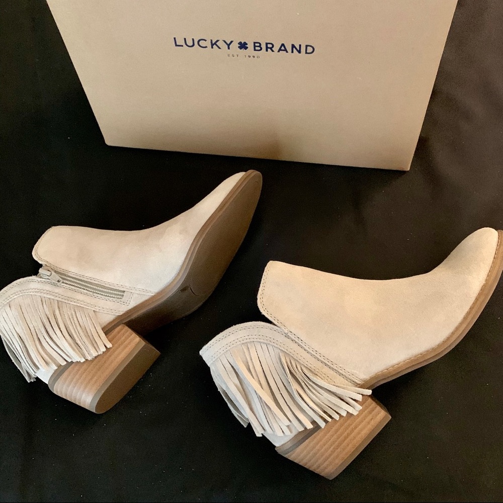 • [Lucky Brand] Suede Fringe Booties • - Picture 15 of 15